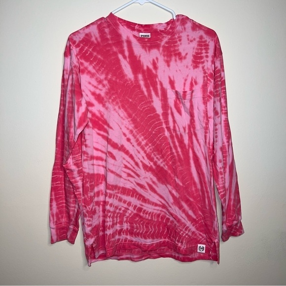VICTORIA'S SECRET PINK LONG SLEEVE CAMPUS TEE TIE DYE XSMALL T SHIRT TOP TUNIC - Picture 5 of 8